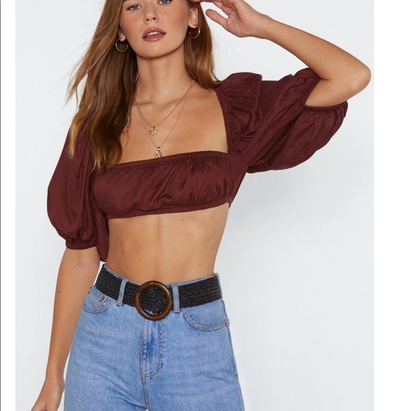 Nasty Gal Tops - Balloon sleeve crop top